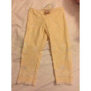 Angela Frost Yellow Crystal Leggings NWT